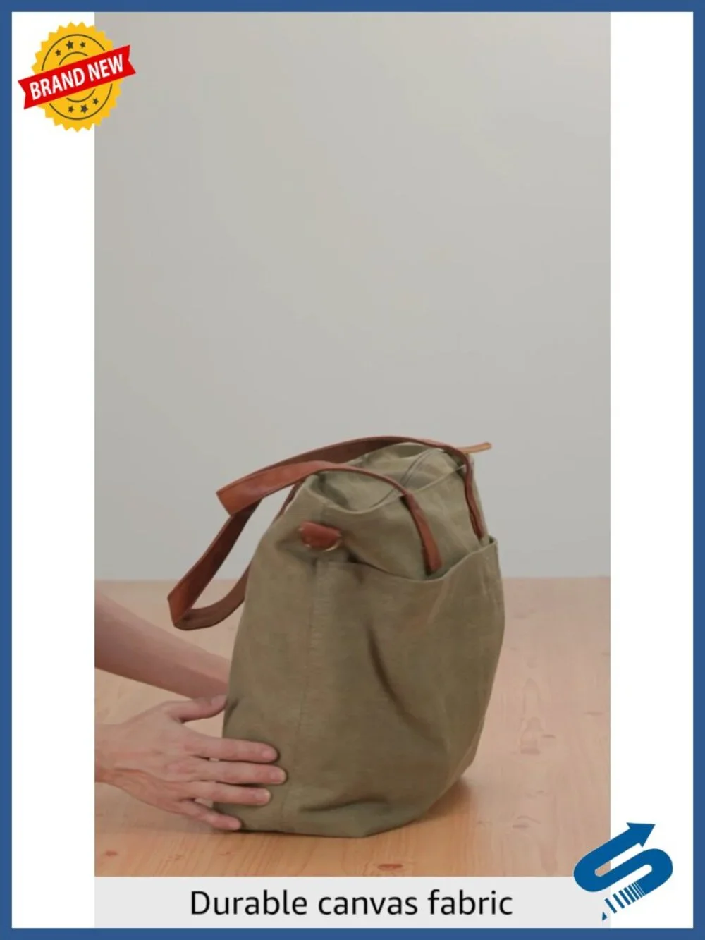 Canvas Tote Bag for Women Large Pockets Ripstop Lining Work Travel School